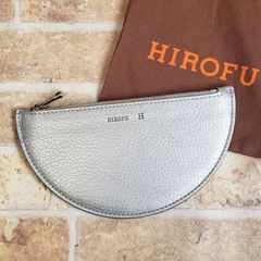 極美品 ヒロフ イタリア製 名刺入れ カードケース Hロゴ シボ革 男女