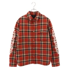 CHROME HEARTS (クロムハーツ) WORK'N SHIRT JNKYRS PLD RED ワークン キルティング シャツジャケット レッド  - メルカリ