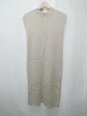 ◇ ⊂ NOBLE ノーブル ニット 膝下丈 ハイネック スリーブレス ワンピース グレージュ系 レディース E  【1507160008444】