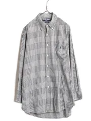 【お得なクーポン配布中!】 90s ラルフローレン ゴルフ チェック 長袖 ボタンダウン シャツ メンズ L / 90年代 オールド POLO GOLF TILDEN ポロ コットン ワンポイント