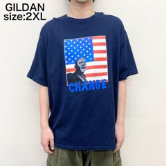 ギルダン GILDAN Tシャツ 星条旗 プリント 半袖 2XL ネイビー