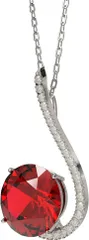 ZURSANA レディースペンダントネックレスS925シルバー 誕生石ジュエリー 女性への贈り物 結婚記念日のプレゼントに Roses Red( Roses Red)