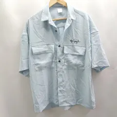 ◇ ⊂ SACAI GONZ　ゴンズ ワンポイント 半袖 デザインシャツボタン サイズM ブルー系 メンズ E  【1505290007276】