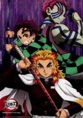 【中古】クリアファイル 竈門炭治郎＆煉獄杏寿郎＆猗窩座(縦型) 雑誌イラストシリーズレイヤードクリアファイル9 「劇場版 鬼滅の刃 無限列車編」