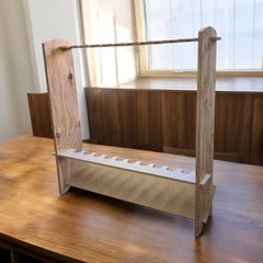 釣竿 ラック ロッドスタンド ベニヤ MDF 収納 簡単 組み立て ナチュラル
