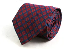 ドミニクフランス スター ブランド ネクタイ チェック柄 シルク フランス製 PO メンズ ネイビー Dominique France Star 【中古】