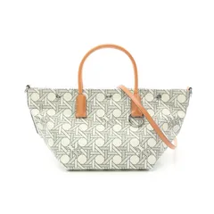 トリーバーチ Tory Burch トートバッグ BASKET WEAVE バスケット ウィーブ 146547100 アイボリー/グレー キャンバス レザー 2wayショルダーバッグ レディース 新品