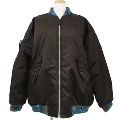美品 PRADA プラダ ブルゾン ブラウン ブルー XS ボンバージャケット Re-Nylon ジャカードニット 三角プレート ポーチ 29Y989 アウター イタリア製 ジャケット ブランド【レディース】のサムネイル