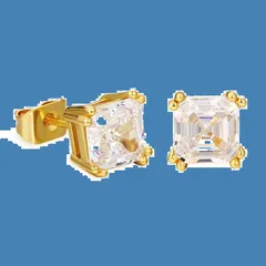 年最新ピアス ジルコニア 四角 スタッド シルバーピアス 両耳用