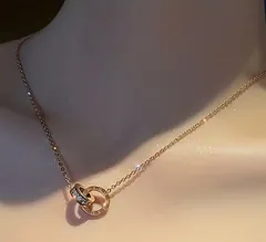 061 ローマ数字　ジルコニア　ゴールド　リンク　ネックレス