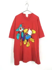 古着 90s Disney 飛び出し ミッキー ミニー ドナルド グーフィー Tシャツ 3XL位 古着