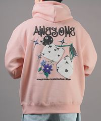 パーカー メンズ 裏起毛 発泡プリント ロゴ バックプリント【グラフィック発泡プリント裏起毛プルパーカー】メンズパーカー プルパーカー グラフィック ダイス プリント ユニセックス ストリート カジュアル 韓国 秋 冬 aa-2920