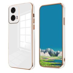 【人気商品】人気 薄型 メッキTPU 携帯ケース スマホカバー可愛い G24 持っているカメラ保護 G24 Moto 指紋防止カード Moto 軽量 耐衝撃 (白) ケース Anlalishスマホケースと互換性があります