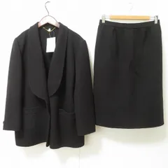 #wnc レリアン Leilian E.Sports スカートスーツ セットアップ ツーピース 黒 カシミア混 レディース [945153]