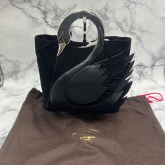 $【値引き交渉可能】kate spade ケイトスペード ハンドバッグ トートバッグ スワンハンドル スエード×レザー ブラック レディース