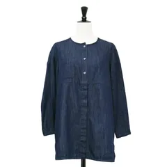 S Max Mara エス マックスマーラ シャツ インディゴ サイズ:36 S / ノーカラー デニム シャツ / ブラウス チュニック クルーネック 長袖 スリット / トップス【レディース】【中古】のサムネイル