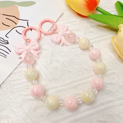 ビーズ電話ストラップ多目的モバイル装飾トレンドセッティングビーズ電話コードスマートフォン用日常旅行使用キーチェーンキーホルダー 軽量  バッグ飾り