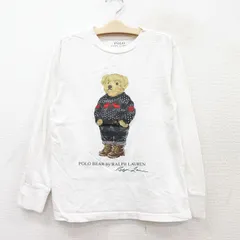 古着 ラルフローレン 長袖 ブランド Tシャツ キッズ ボーイズ 子供服 ポロベア コットン クルーネック 白 ホワイト spe 25aug06