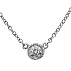 ティファニー バイザヤード 約0.14ct ネックレス Pt950プラチナ ダイヤモンド レディース  TIFFANY&Co.  中古 ティファニー