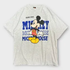 Disney Vintage Mickey Mouse 90s キャラクターTシャツ ディズニー ミッキーマウス  半袖Tシャツ グレー XL Made In MEXICO メキシコ製