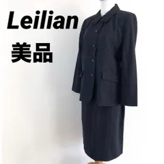 美品　Leilian　レリアン　セットアップ　スーツ　チェック　ネイビー　L