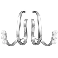 【特売】[クライフ]イヤーカフ イヤーカフス イヤカフ イヤリング 金属アレルギー対応 シンプル パール 両耳用 ゴールド/シルバー