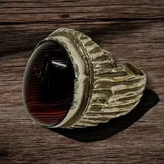 指輪 リング アゲート 18号 インディアンジュエリー 天然石 無骨 デザイン ビンテージ アンティーク 古着 vintage 70s 70年代 前後 シルバー ブラス 2025  2500 p20/