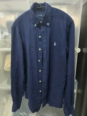 ポロ リネンシャツ ネイビー 出品