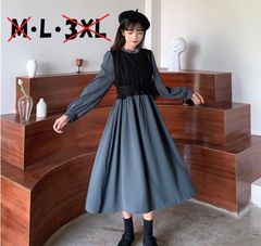 最終SALE　ラスト1点　長袖  フレア  ワンピース　レディース