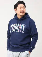 トミージーンズ スウェット パーカー 大きいサイズ メンズ 裏毛 ロゴ刺繍 プルオーバー プルパーカー TOMMY JEANS ネイビー