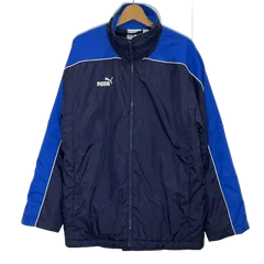 puma プーマ ナイロンジャケット 中綿 アウター ワンポイント刺繡 タイ製 Sサイズ ネイビー ブルー