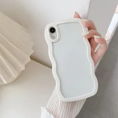 UEEBAI ケース 対応 iPhone XR 用の ケース 可愛い おしゃれケース ウェーブ デザイン ケース カラフルケース クリア TPUカバー 波状エッジ ソフトシェル ケース ワイヤレス充電対応 軽量 薄型 ファッションフォンケース 耐衝撃ケース 1