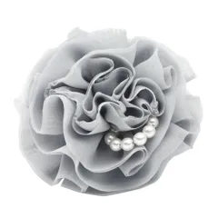 【グレー×ワンサイズ】[Cream dot. クリームドット公式] コサージュ パール フォーマル 卒業式 卒園式 入学式 入園式 ママスーツ フラワー レース ビジュー ピン クリップ  上品 ワンポイント 華やか アクセサリー 