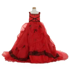 子供用赤ドレス　ハロウィンコス　発表会 写真館ドレス スタジオドレス  ピアノ　キッズ ロングドレス  ドレス 女の子  結婚式キッズドレス 　パーティードレス   誕生日ドレス　TKZ09