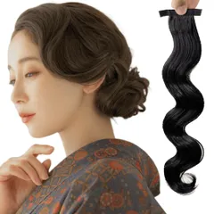 Luce brillare フィンガーウェーブ 前髪ウィッグ ウェーブ前髪 社交ダンス ヘアアクセサリー 和装 日本髪 前髪 ヘアピース 部分ウィッグ 髪飾り パーティー ヘアセット つけ毛 競技 デモ [ナチュラルブラック] [フィンガーウェーブ mini]