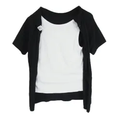 MAISON MARGIELA メゾンマルジェラ 24SS S52GC0302 MM6 エムエムシックス ibrida オープンバック ダンクトップドッキング レイヤード Tシャツ 半袖 ブラック系 L【美品】【中古】のサムネイル