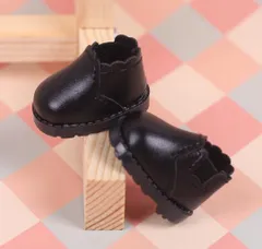 【新品 未使用】10cmぬい靴 サイドゴム風シューズ 10cm 黒　ちびぬい　ぬいぐるみ用　着せ替え　衣装　ぬい活 　推し活 　推しぬい　綿人形 　ちびぬい　ちびぐるみ 　棉花娃娃 コットンドール　人気　K-POP