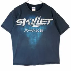 ギルダンGildanスキレットskilletバンドTシャツバンTアーティストTロックT黒ブラックフェード青ブルーawakeアウェイクheavycottonヘビーコットンvintageヴィンテージ40621
