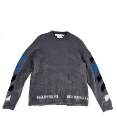 オフホワイト ニット メンズ アロー クルーネック アパレル 服 トップス OFF-WHITE XS グレー  モヘア  ポリアミド  ウール 秋 冬【中古品】のサムネイル