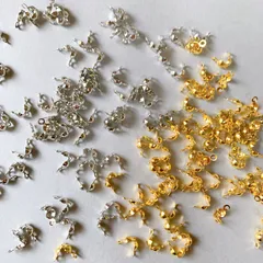 ボールチップ 100個 カン付き シルバー ゴールド ハンドメイド アクセサリーパーツ エンドキャップ