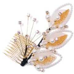 髪飾り コーム かんざし 簪 振袖 成人式 ヘッドドレス キラキラ 髪留め パール 金 日本製 ウエディング 着物 和装 洋装 袴 黒留 訪問着 結婚式 パーティ フォーマル 金 17417 t835　Si