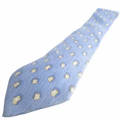 エルメス HERMES シルク ネクタイ アニマル柄 動物柄 鳥柄 梟柄 フクロウ 総柄 青 水色 ライトブルー IBO64