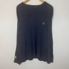 90s TOMMY HILFIGER トミーヒルフィガー 長袖Tシャツ ロンT 刺繍ロゴ ネイビー Lサイズ メンズ 古着 アメカジ
