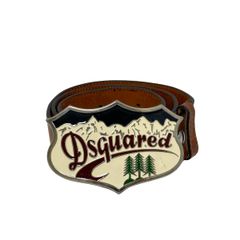 キムタク着　ディースクエアード　レザー　ベルト　S ブラウン　同型同色 DSQUARED2 - キムタク 46 木村拓哉 着 希少 ディースクエアード