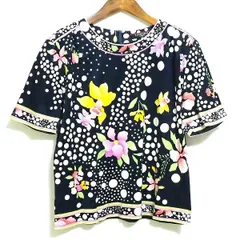 #sxc レオナール LEONARD カットソー L 紺 マルチ 半袖 花柄 レディース [913848]のサムネイル
