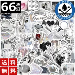 66枚 ステッカー シルバー アート 防水 耐水 シール 詰め合わせ 1306