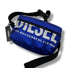 新品同様 DIESEL ディーゼル ボディバッグ ビッグロゴ 高品質ナイロン 青