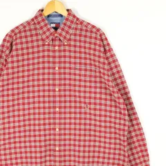 古着 大きいサイズ 旧タグ 90's トミーヒルフィガー 長袖ボタンダウンシャツ メンズUS-XLサイズ tn-1861n