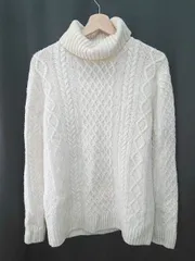 ◇ ⊇ A day in the life UNITED ARROWS タートルネック 長袖 ニット セーター サイズM オフホワイト系 メンズ E  【1506250012774】