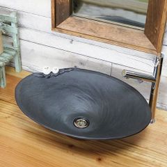 信楽焼 手洗い鉢 洗面ボウル 陶器 幅49cm 大型サイズ 仲良しふくろう(楕円)手洗い鉢 tr-4084